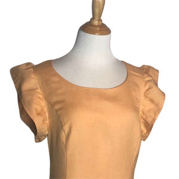 Urban Renewal Peach Linen Flutter Sleeve Mini Dress M - Picture 6 of 8